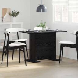 Berkfield Home Modern Dining Table Black Oak 110x60x75 cm Engineered Wood - Size: 110 x 60 x 75 cm - thumbnail 2