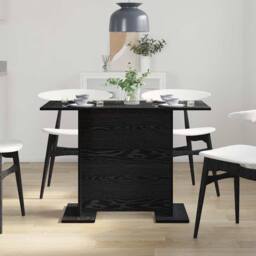 Berkfield Home Modern Dining Table Black Oak 110x60x75 cm Engineered Wood - Size: 110 x 60 x 75 cm - thumbnail 4