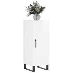 Berkfield Home Sideboard High Gloss White 34.5x34x90 cm Engineered Wood - thumbnail 3