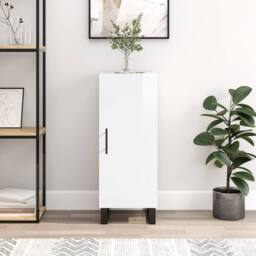 Berkfield Home Sideboard High Gloss White 34.5x34x90 cm Engineered Wood - thumbnail 2