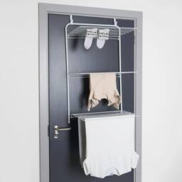 Havendro Overdoor Clothes Airer 3 Tier Indoor Hanging Laundry Drying Rack in White - thumbnail 3