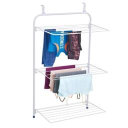 Havendro Overdoor Clothes Airer 3 Tier Indoor Hanging Laundry Drying Rack in White - thumbnail 1