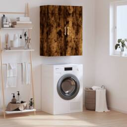 Berkfield Home Wall Mounted Cabinet Smoked Oak 69.5x34x90 cm in Brown - thumbnail 2