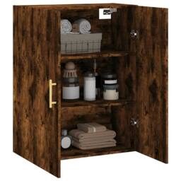 Berkfield Home Wall Mounted Cabinet Smoked Oak 69.5x34x90 cm in Brown - thumbnail 5