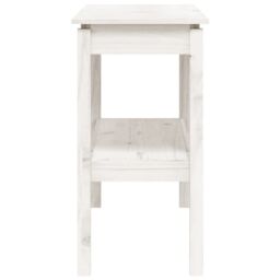 Berkfield Home Console Table White 110x40x75 cm Solid Wood Pine - Size: 110 x 40 x 75 cm - thumbnail 5