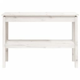 Berkfield Home Console Table White 110x40x75 cm Solid Wood Pine - Size: 110 x 40 x 75 cm - thumbnail 4