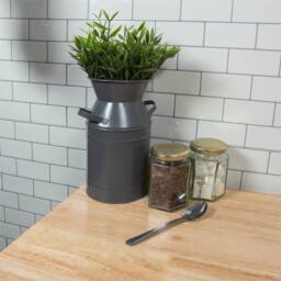St Helens Vintage Metal Milk Churn Planter Grey - thumbnail 4