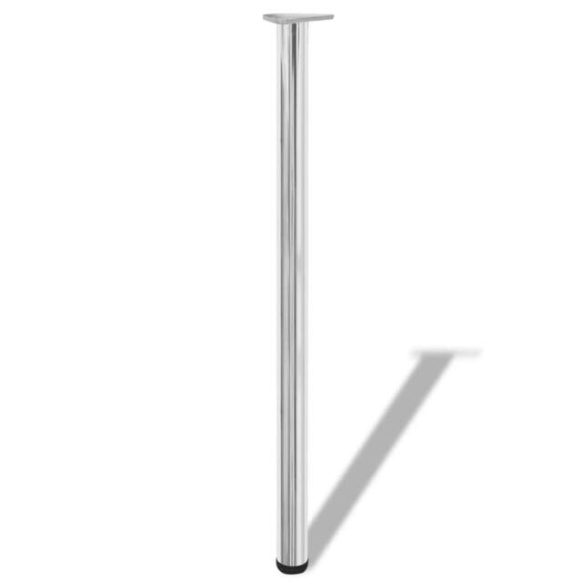 Berkfield Home 4 Height Adjustable Table Legs Chrome 1100 mm in Silver - image 1