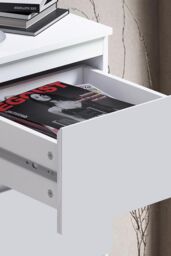 FWStyle 4 Drawer Matt Chest Of Drawers Bedroom Storage Tall Slim Space Saving in White - thumbnail 3