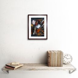 "Artery8 Wall Art Print Spoons Spice Seasoning Cooking Framed in Brown - Size: W7"" x H9""" - thumbnail 2