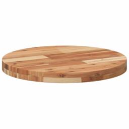 Berkfield Home Table Top Round √ò50x4 cm Solid Wood Acacia in Brown - Size: 50x4 cm - thumbnail 5