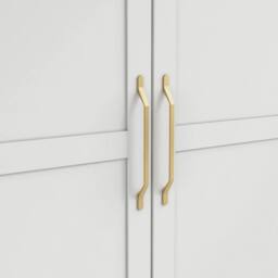 Lemon Pavilion Furniture Austen 2 Door Wardrobe - L58 x W100 x H220 cm - White/Gold Brushed in White - Size: 1 Pack - thumbnail 5