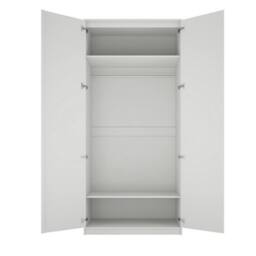 Lemon Pavilion Furniture Austen 2 Door Wardrobe - L58 x W100 x H220 cm - White/Gold Brushed in White - Size: 1 Pack - thumbnail 3