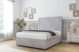 "Sloomy Somerset Naples Divan Base 4 Drawers 54"" Headboard in Silver - Size: King" - thumbnail 3