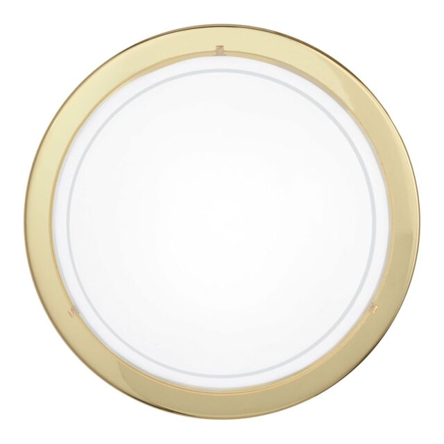 Loops Wall Flush Ceiling Light Brass Shade White Clear Glass Painted Bulb E27 1x60W - image 1