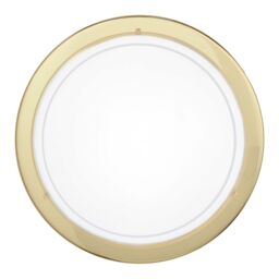 Loops Wall Flush Ceiling Light Brass Shade White Clear Glass Painted Bulb E27 1x60W - thumbnail 1