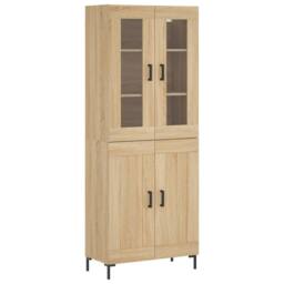 Berkfield Home Highboard Sonoma Oak 69.5x34x180 cm Engineered Wood in Light Tan