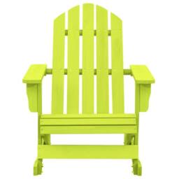 Berkfield Home Comfortable Garden Adirondack Rocking Chair Solid Fir Wood Green in Bright Green - thumbnail 3