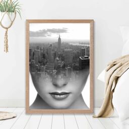 ARTZE Abstract & City Scape Fashion Black & White Photo Framed Print SIZE: A2 with Oak Frame - Size: A4 - thumbnail 2