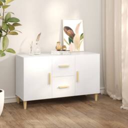 Berkfield Home Sideboard White 100x36x60 cm Engineered Wood - Size: 100 x 36 x 60 cm - thumbnail 2