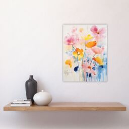"Artery8 Wall Art Print Delicate Wildflowers Pastel Watercolour Flowers Poster Picture - Size: W18"" x H24""" - thumbnail 4