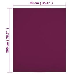 Berkfield Home Jersey Fitted Sheet Bordeaux 90x200 cm Cotton in Wine - thumbnail 4