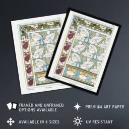 "Artery8 Water Lily Patterns Vintage Floral Wall Art Print Verneuil - Size: W24"" x H32""" - thumbnail 2