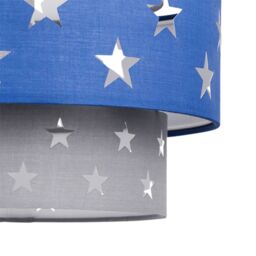 First Choice Lighting Pair of Navy Blue & Grey Star Two Tier Light Shades - thumbnail 4