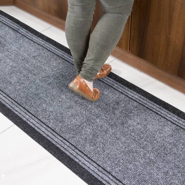 Kukoon 3ft - 39ft Long Grey Hallway Runner Rug Stair Carpet Mat - Size: 66 cm x 91 cm - image 1
