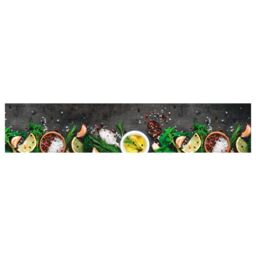 Berkfield Home Kitchen Rug Washable Spices 60x300 cm Velvet in Grey - thumbnail 2
