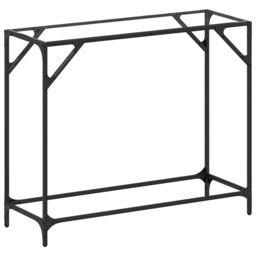 Berkfield Home Console Table with Transparent Glass Top 98x35x81 cm Steel in Gold - Size: 98 x 35 x 81 cm - thumbnail 2