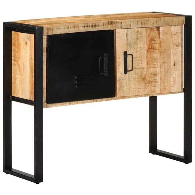 Berkfield Home Console Cabinet 90x35x75 cm Solid Rough Wood Mango in Brown - Size: 90 x 35 x 75 cm - image 1