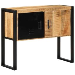 Berkfield Home Console Cabinet 90x35x75 cm Solid Rough Wood Mango in Brown - Size: 90 x 35 x 75 cm - thumbnail 3