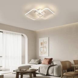 Goeco Modern LED Ceiling Light 42W 64cm Square Acrylic Ceiling Light 4500K in White - thumbnail 2
