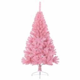 Berkfield Home Beautiful Artificial Pre-lit Christmas Tree with 150 LEDs Pink 15 - thumbnail 4