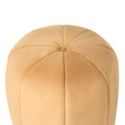 Wyld and Coco Mustard Velvet Round Pouffe in Yellow - thumbnail 4