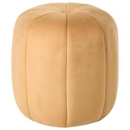 Wyld and Coco Mustard Velvet Round Pouffe in Yellow - thumbnail 2