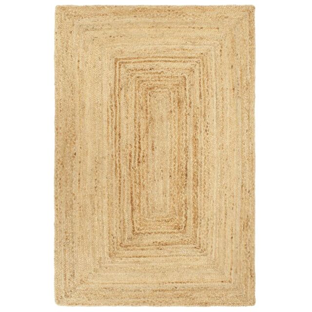 Berkfield Home Handmade Rug Jute 200x300 cm in Brown - Size: 100 cm diameter