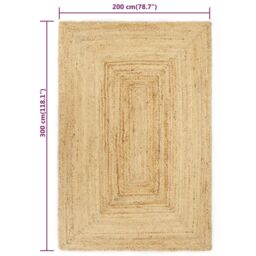 Berkfield Home Handmade Rug Jute 200x300 cm in Brown - Size: 100 cm diameter - thumbnail 5