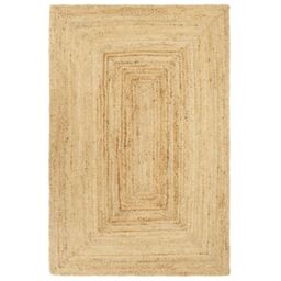 Berkfield Home Handmade Rug Jute 200x300 cm in Brown - Size: 100 cm diameter - thumbnail 1