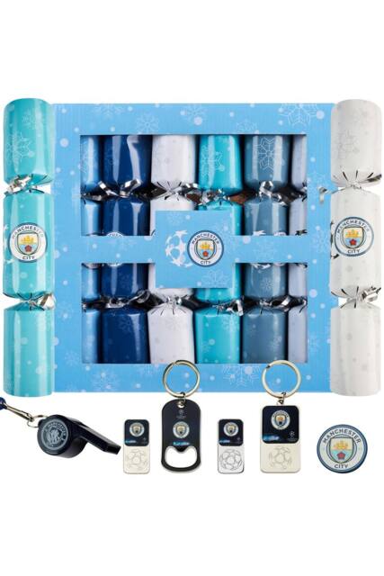 Manchester City F.C. Christmas Crackers 6 Pack Football Gift Xmas Festive Decor - image 1