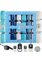 Manchester City F.C. Christmas Crackers 6 Pack Football Gift Xmas Festive Decor - thumbnail 1
