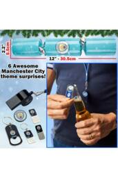 Manchester City F.C. Christmas Crackers 6 Pack Football Gift Xmas Festive Decor - thumbnail 2