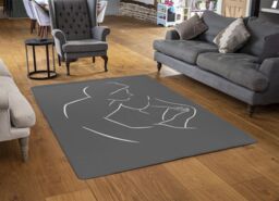 Benjamin Tate Design Drawing Of A Couple In One Line Designer Rug in Natural - Size: Large - thumbnail 2