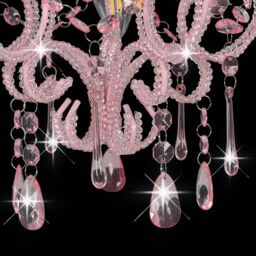 Berkfield Home Ceiling Lamp with Beads Pink Round E14 - thumbnail 6