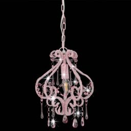 Berkfield Home Ceiling Lamp with Beads Pink Round E14 - thumbnail 4