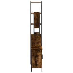 Berkfield Home Durable 3 Piece Bathroom Furniture Set Smoked Oak Engineered Wood in Brown - thumbnail 7