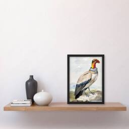 Artery8 Aert Schouman Framed Wall Art King Vulture Bird Vintage Watercolour - Size: A4 - thumbnail 2