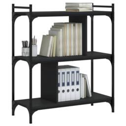Berkfield Home Bookcase 3-Tier Black 76x32x88 cm Engineered Wood - Size: 76 x 32 x 88 cm - thumbnail 3