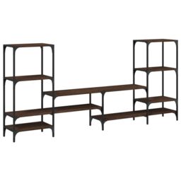 Berkfield Home TV Cabinet Brown Oak 206.5x28.5x95 cm Engineered Wood - thumbnail 2